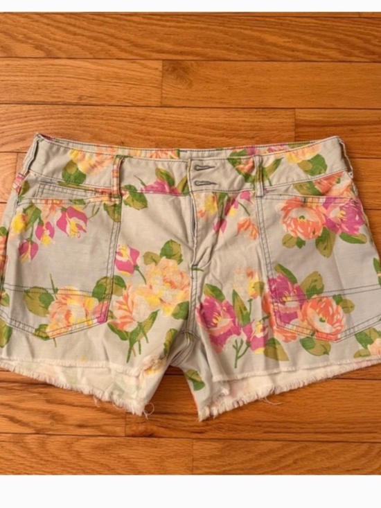 Anthropologie Pants - Anthropologie Floral Pastel Denim Shorts - Pink, Yellow, Green